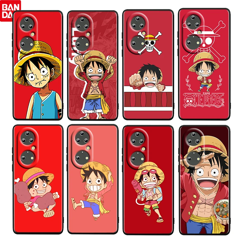 

ONE PIECE Red Luffy For Huawei P50 40 30 20 10 9 Lite E Mini Pro 5G Soft Silicone Black Cover Phone Case Cover Funda Coque Capa