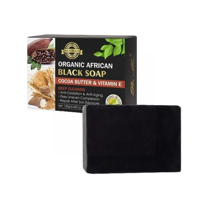 

Organic African Charcoal Soap Cocoa butter Vitamin Soaps Cleaning Blackhead Acne Oil Treatment E Control Remover Deep N1U9