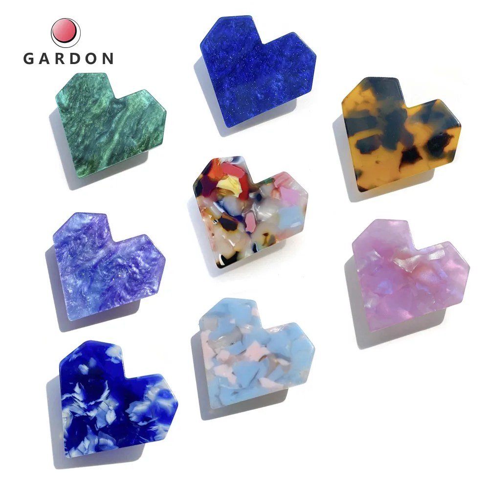 

Милые заколки для волос в форме сердца для женщин и девочек, милые геометрические заколки из ацетата, головные уборы для девочек, шикарные з...