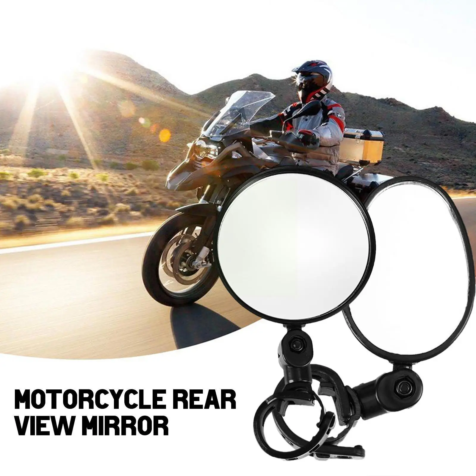

Universal Bicycle Motorcycle Rearview Mirror 360 Rotation Adjustable Round Ellipse Rear View Mirrors For Road Bike Accessor O9l5