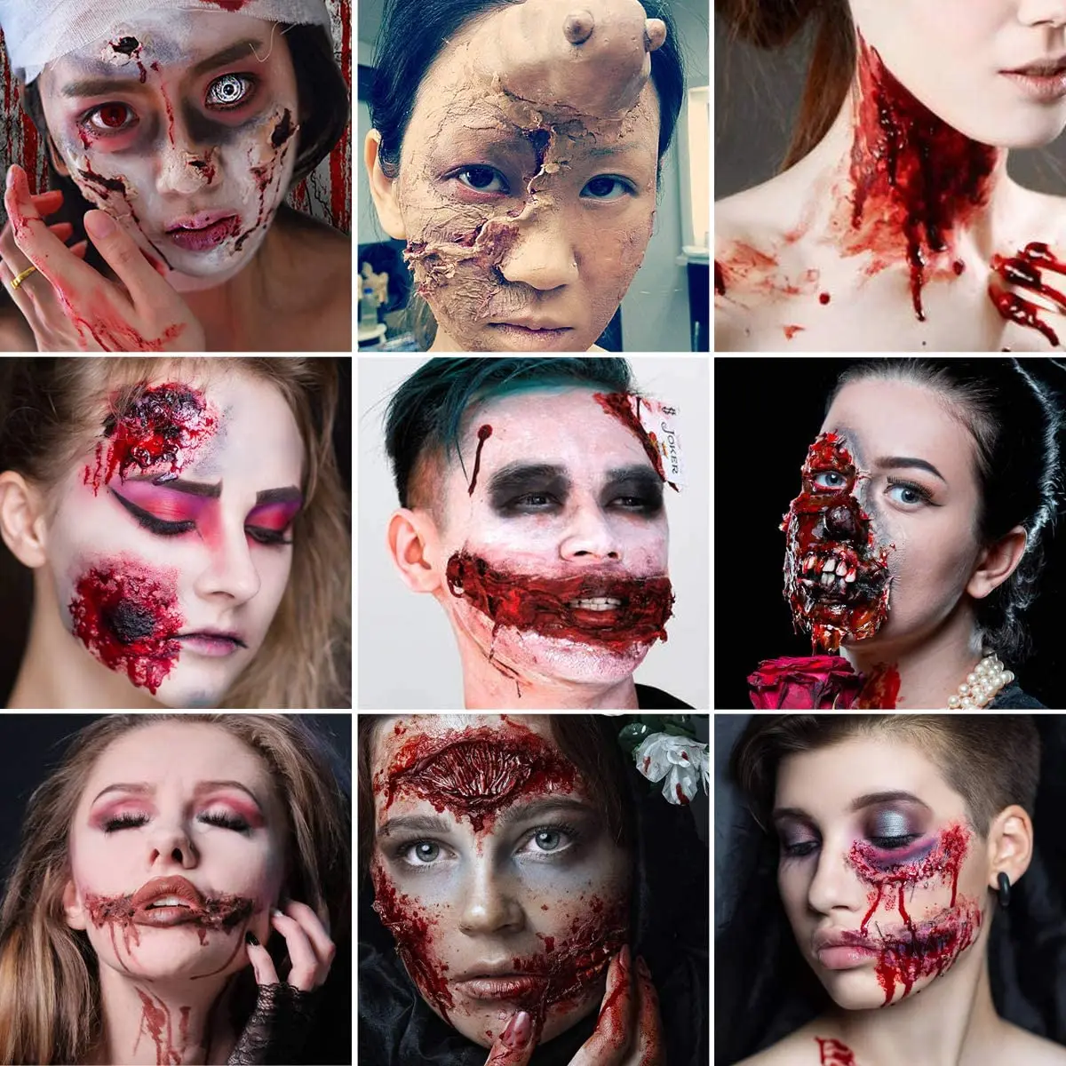 Halloween Fake Scars Wax Special Effects Cosplay Makeup Kit Professional Body Nose Face Wound Modeling Scar Festival Stage |