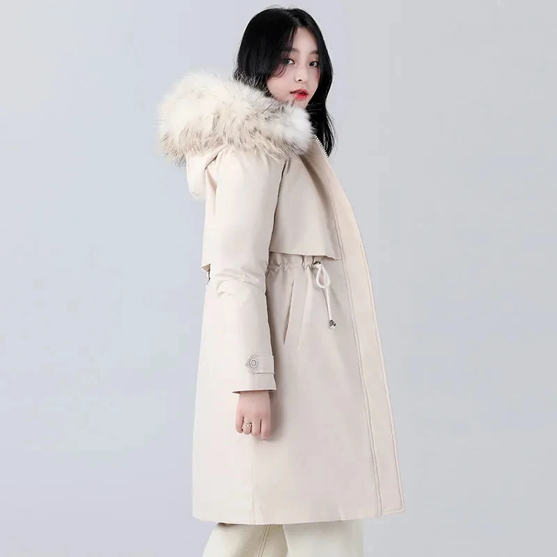 Down Jacket Womens 2022 Korean Fashion Slim All-match Casual White Duck Down Coat Women Large Size Thick Warm Long Parkas