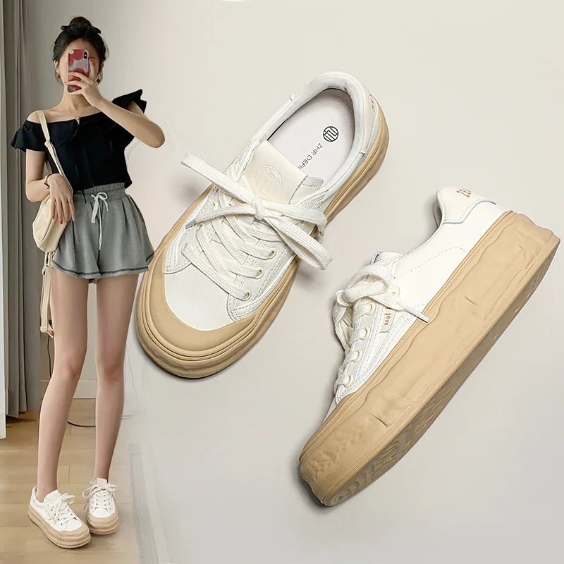 ZHR Women's Shoes 2023 New Summer Canvas Shoes Women Comfort Casual Shoes Women Lace Up Running Platform Shoes Breathable Shoes