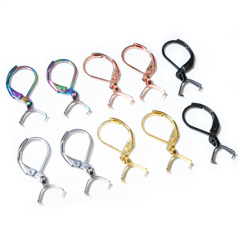 

10pcs 316 Stainless Steel Black Gold Color Earring Hooks Wire DIY Earring Clips Hooks for Jewelry Making Accessories