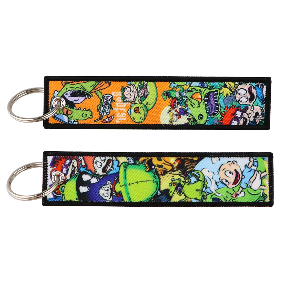 

KKZ803 Cartoon Style Naughty Child Motorcycle Keychain For Driver Key Chain Cars Key Tag Embroidery Keyring Fashion Trinket