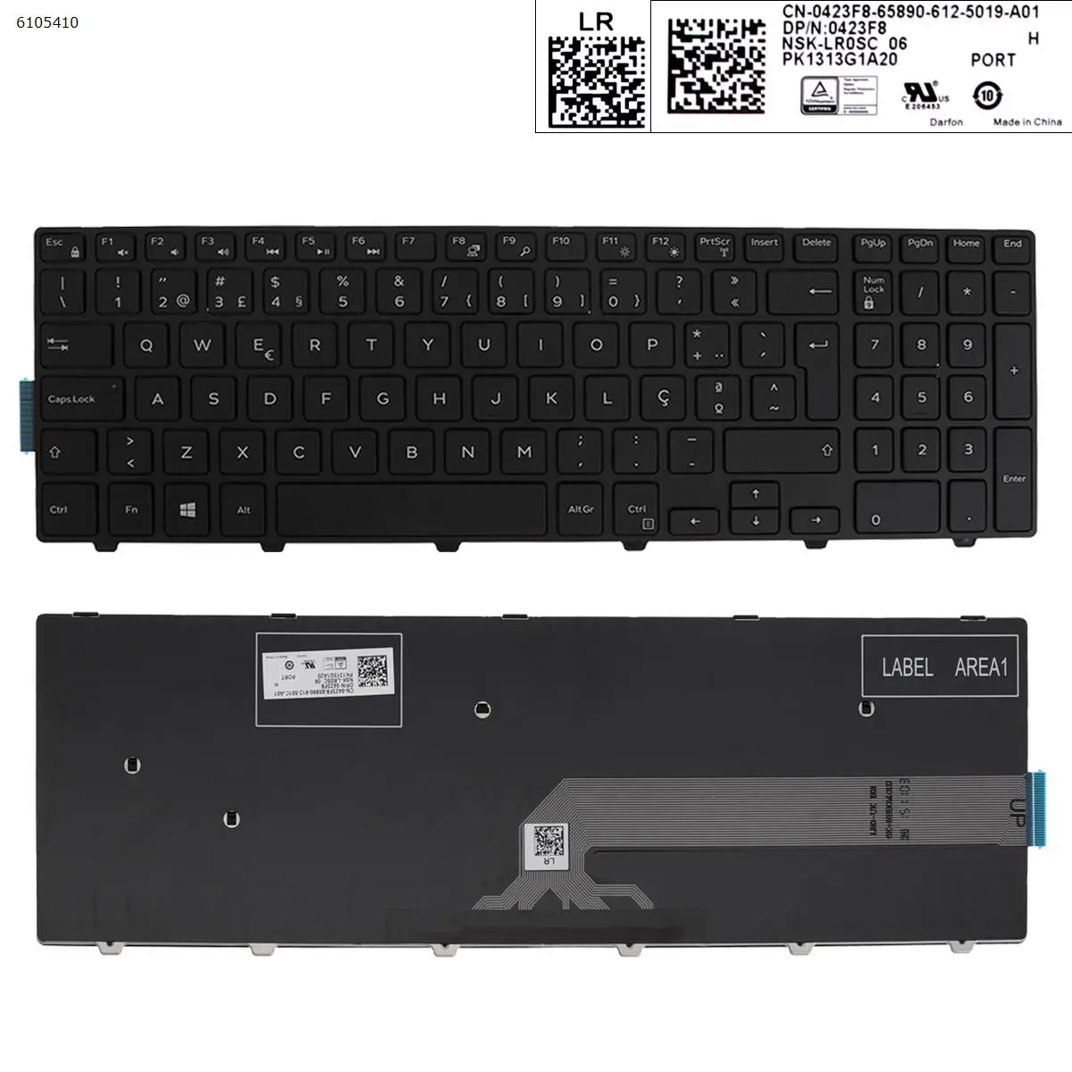 

Клавиатура PO для ноутбука Dell Inspiron 15-5000 Series 5547 5521 5542 черная рамка