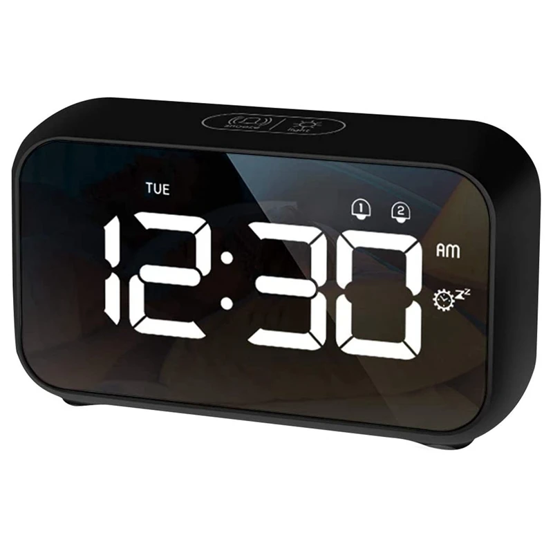 

Alarm Clock, Digital Clock With Snooze, Nap Timer And USB Charging With Dual Alarms For Bedroom,Bedside,Office& Travel