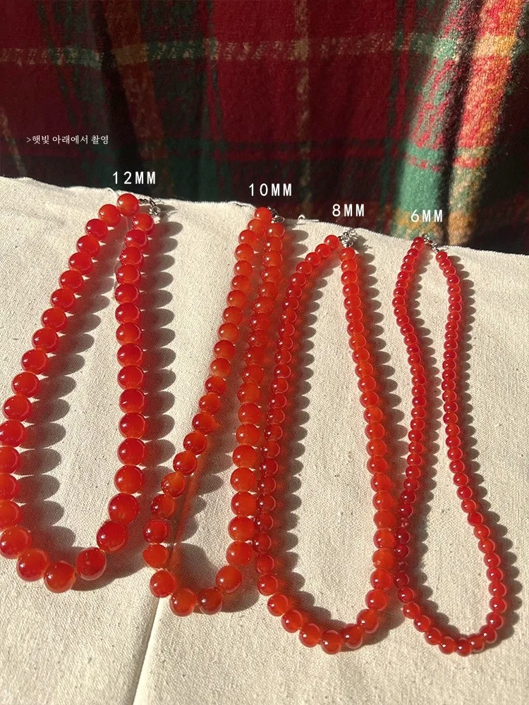 Дорогой и Белый! Ожерелье из бисера в стиле ретро с красным агатом женское колье