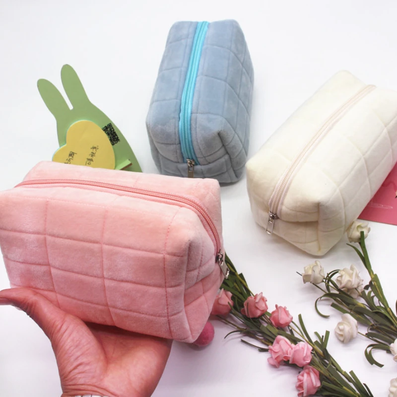 

Large Capacity Plush Cosmetic Storage Bag Women Makeup Organizer Handbag Stationery Bag Case Pencilcase Pen Box Supplies