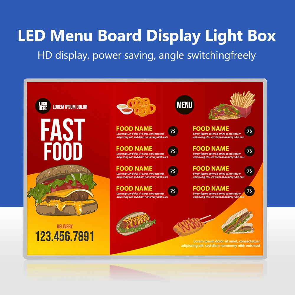 A2 A3 A4 Кофейня Меню Плакат Дисплей Подставка Рамка Светодиодный светильник