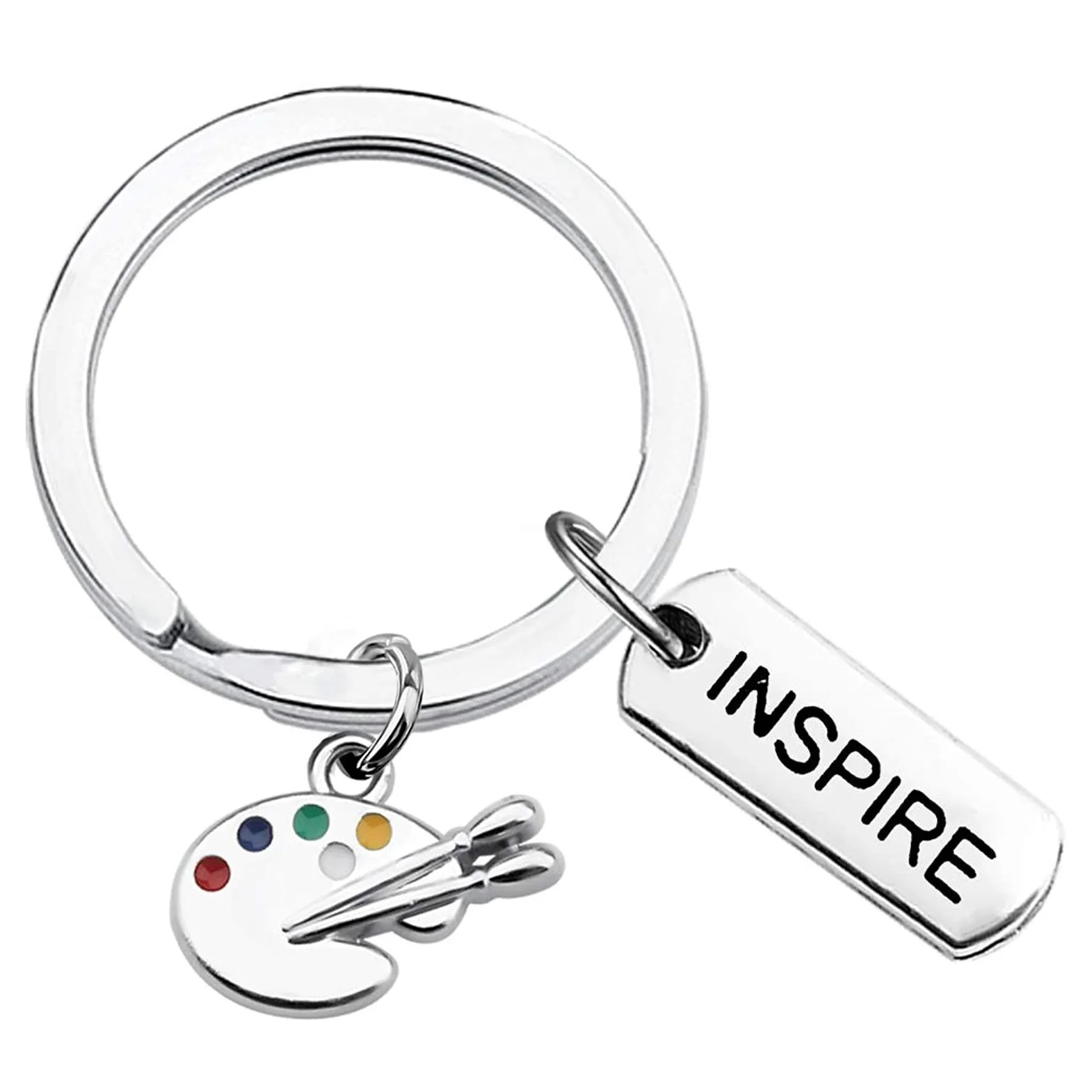 

INSPIRE Art Student Teacher Gift Palette Keyring Keychain Charms Women Jewelry Accessories Pendant Fashion Forever