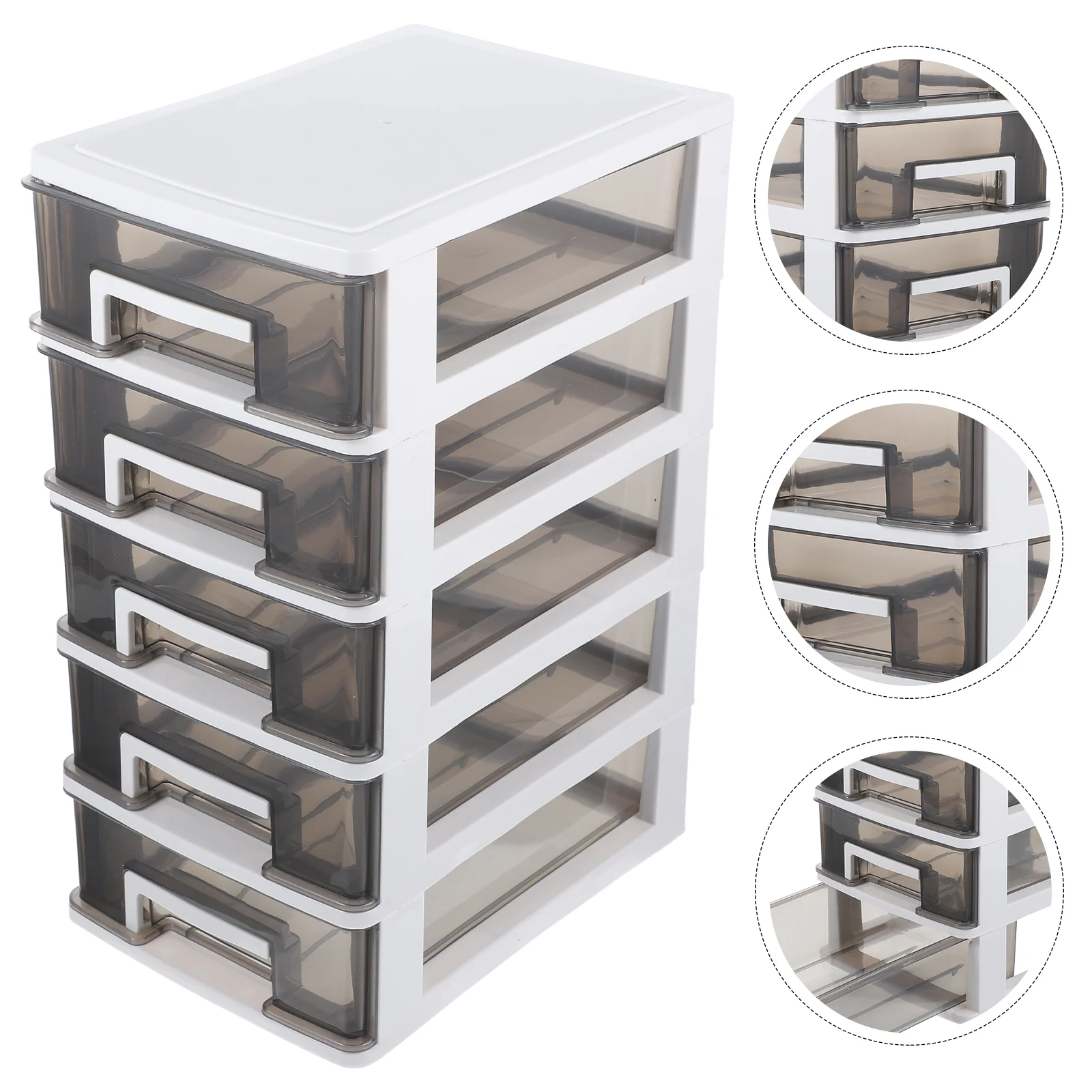 

Drawer Storage Cabinet Stackable Boxes Style Makeup Organizer Desktop Case Pp