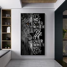 На стену для домашнего декора анималистический настенный живопись плакат со львом с вдохновляющей фразой текст холст HD печати домашний Спальня украшения офиса без фоторамка