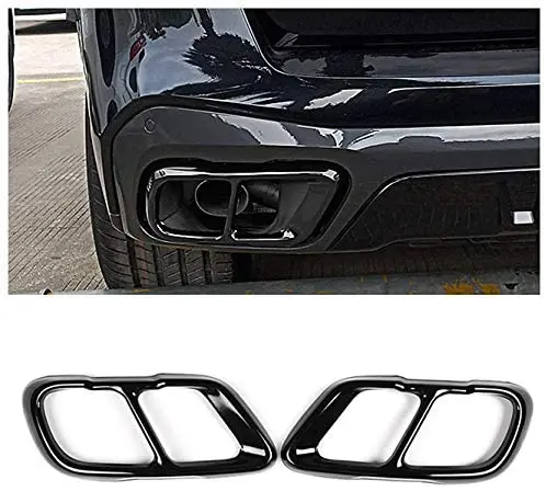 

Golss Black Stainless Steel Exhaust Muffler Tail Tip Pipe Trim Cap Cover Frame for BMW X5 G05 X7 2019 2020