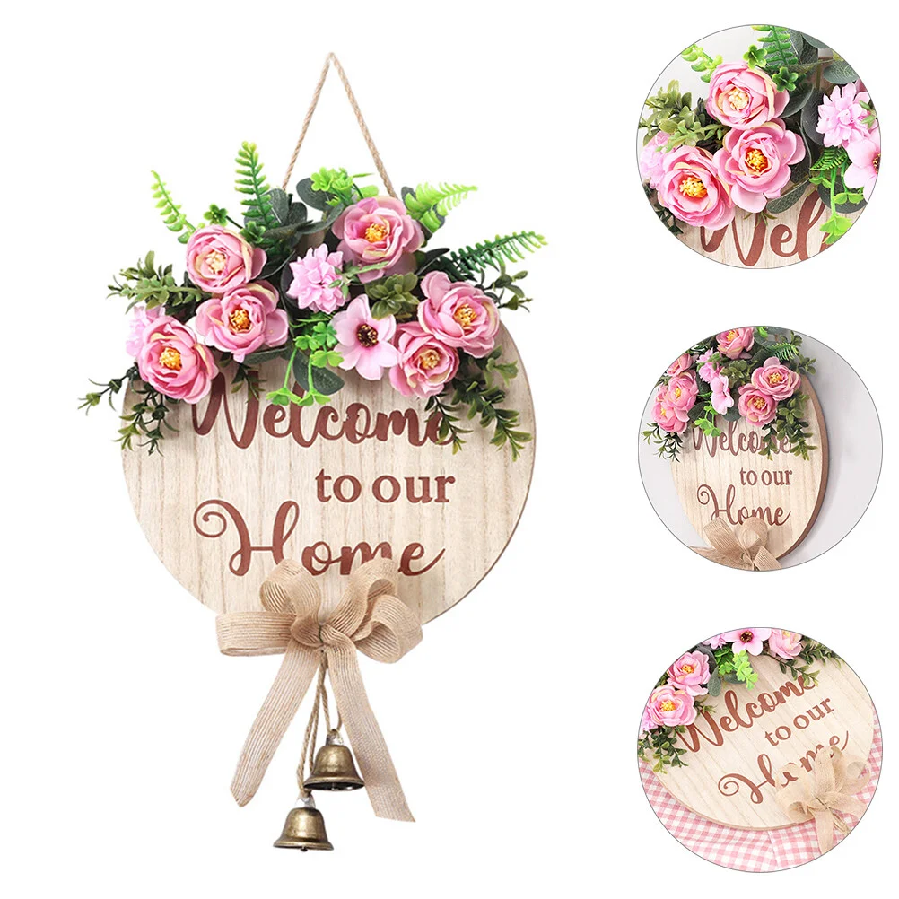 

Crafts Home Door Decor Welcome Plaque Front Decorations Artificial Hanging Ornament Pine Material