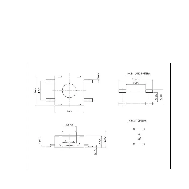 10 шт./лот импортный бесшумный силиконовый тактильный переключатель 6*6*3 5 SMD