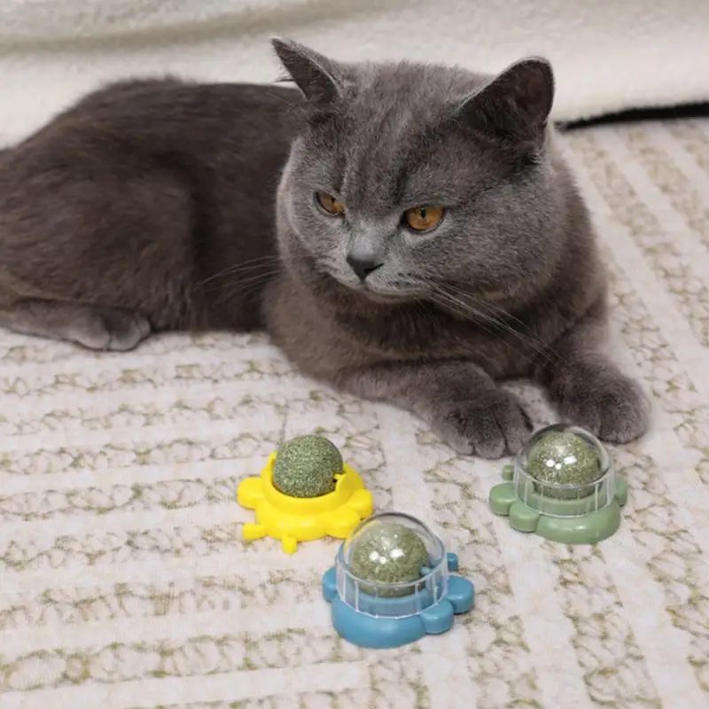 

Игрушки для кошек, вращающийся шар, настенная наклейка, игрушка для домашних животных, Интерактивная Очистка зубов, аксессуары для домашних животных, кошек