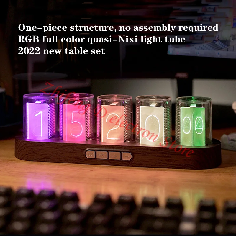 

Часы RGB Nixie Tube, цифровые часы переменного цвета, светодиодные цифровые часы, настольные украшения для игр