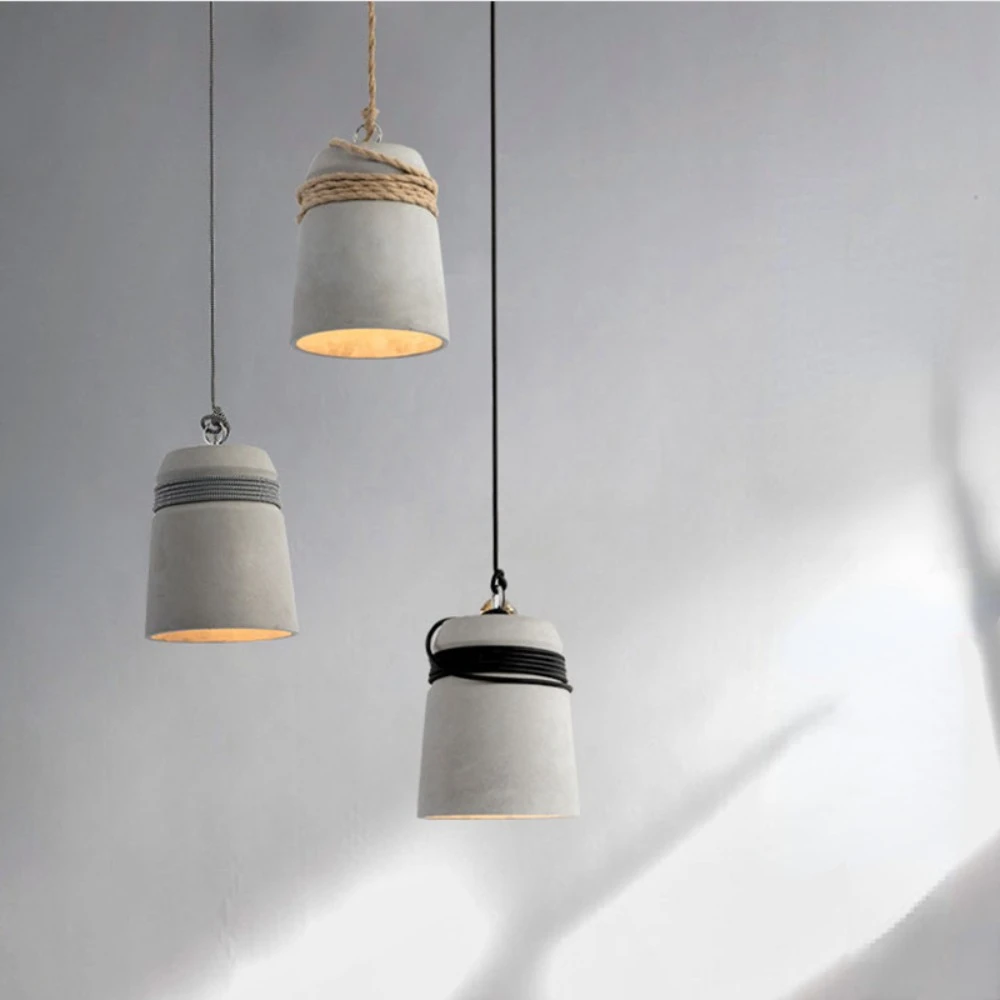 

Подвесная лампа в скандинавском стиле, декоративный светильник из цемента и бетона для виллы, гостиной, столовой, кафе, спальни, промышленный потолочный светильник
