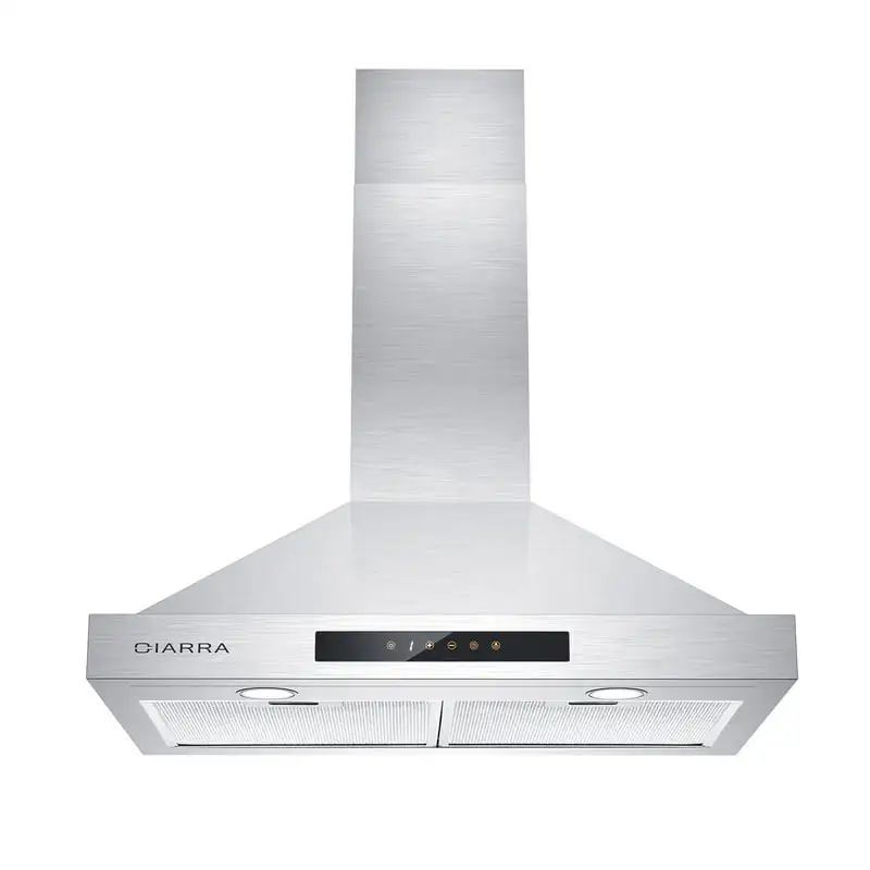 

Mount Range Hood 30 in 450 CFM Kitchen Hood in Stainless Steel,Ducted and Ductless Convertible,CAS30875