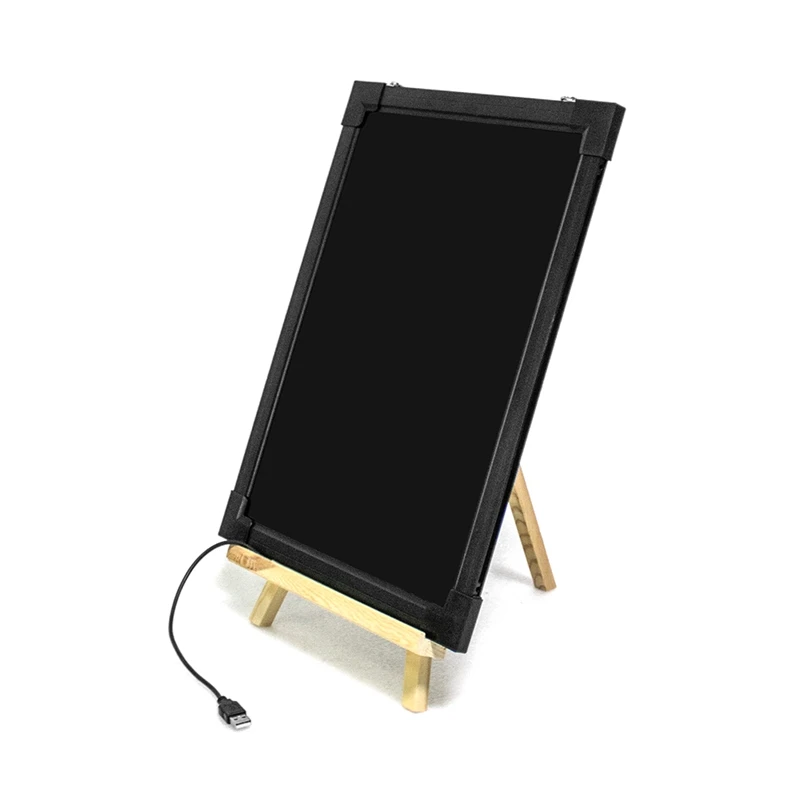 

Dry Erase LED Board 30X40cm Erasable Writing Message Drawing Sign Board With Markers Wood Bracket For Home US Plug