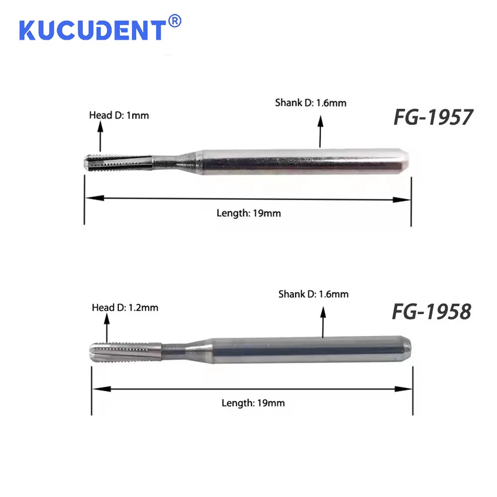 KUCUDENT 10 шт. стоматологические твердосплавные боры из карбида металла корона
