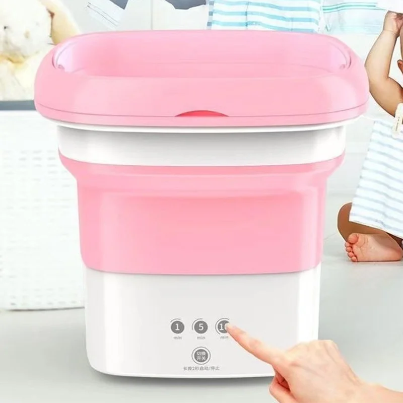 Enlarge Folding washing machine portable go out mini dormitory small single household mother and baby underwear washing socks artifact