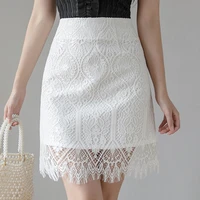 ljsxls women skirts lace high waist skirt 2022 zipper a line mini skirt womens summer fashion woman clothes white vetement femme