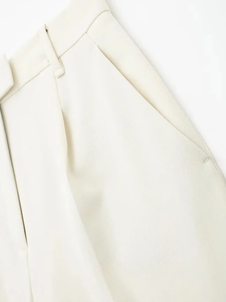 PAILETE Women 2023 fashion with darts front pockets bermuda shorts vintage high waist zipper fly female short pants mujer