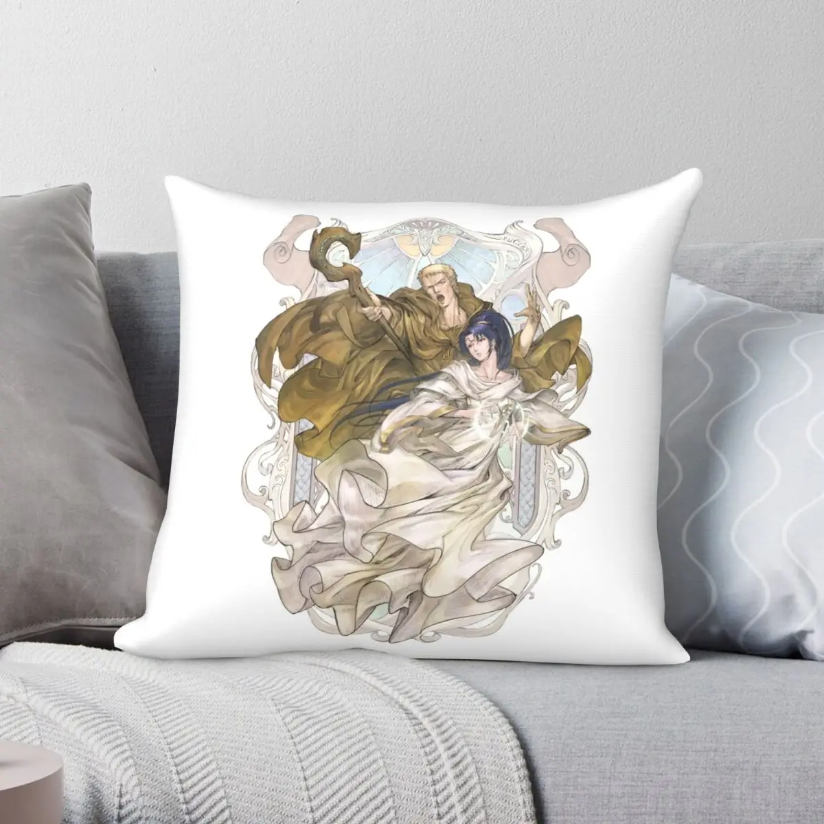 Slayn And Leylia Record Of Lodoss War Square Pillowcase Polyester Linen Velvet Decor Throw Pillow Case Sofa Cushion Cover 45x45