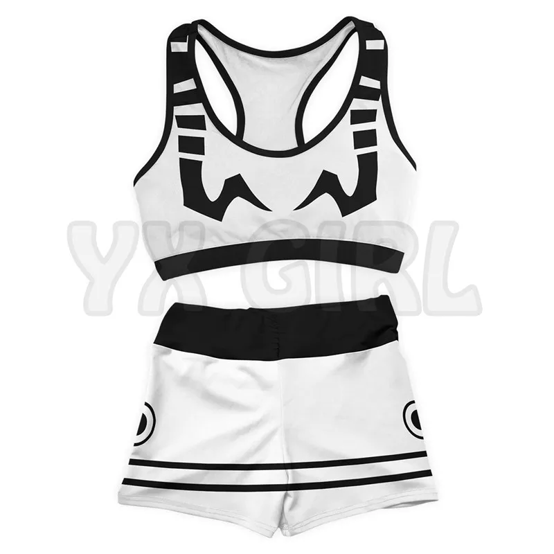Sukuna 3D Printed Active Wear Set Combo Outfit Yoga Fitness Soft Shorts Women For Girl Short Sets