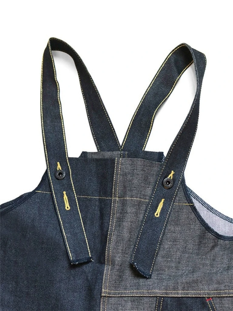 New Arrival Kapital Hirata Hiroshi Spliced Jumpsuit Retro Geometric Heterosexual Strap Pants Jeans for Men and Women Overalls