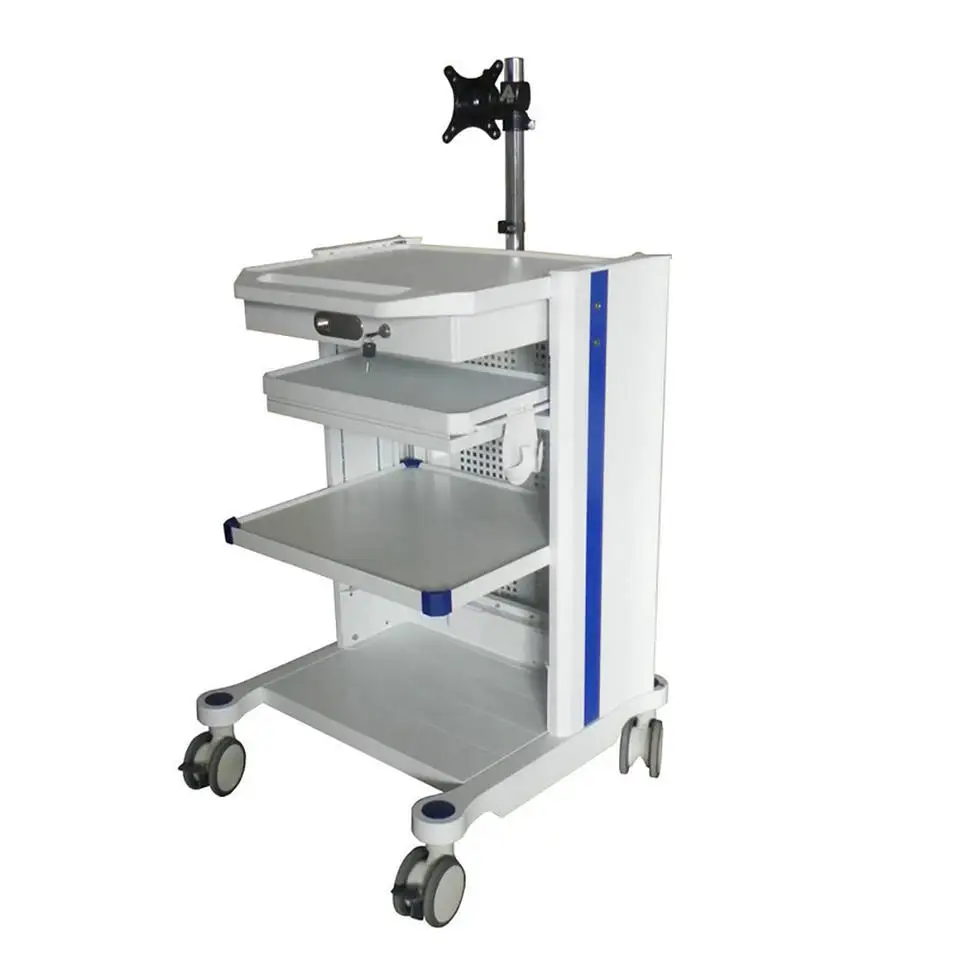 

High quality Factory direct sell Multifunctional Four Layers Computer Trolley hospital furniture Endoscopy Trolley for Hospital