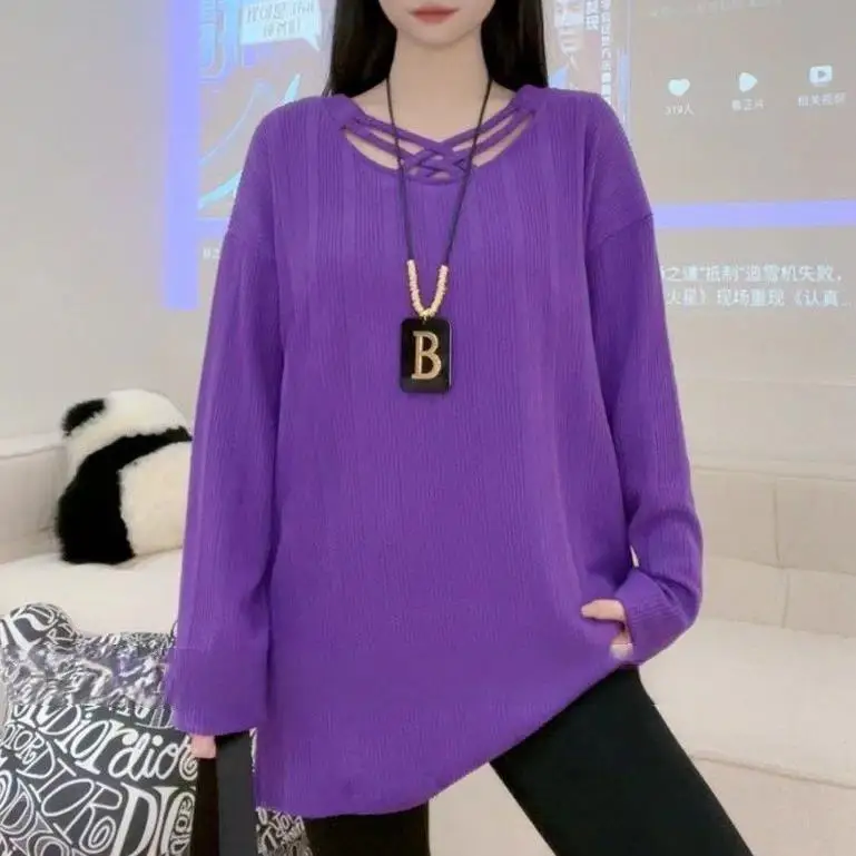 Модная дизайнерская трикотажная нижняя рубашка с длинным рукавом средней длины