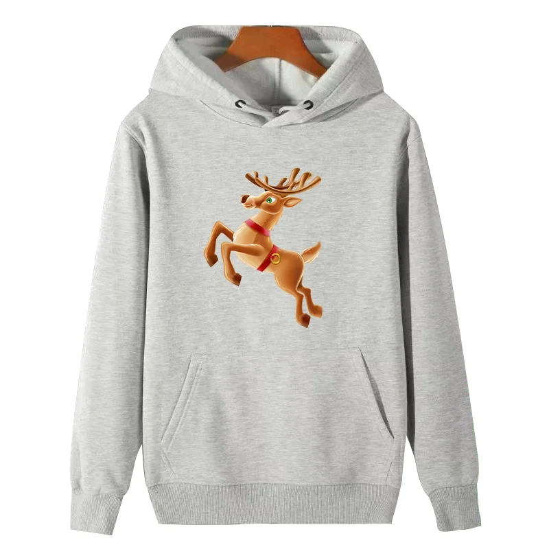 Christmas Deer fashion graphic Hooded sweatshirts cotton christmas sweater ladies winter thick sweater hoodies Female clothing