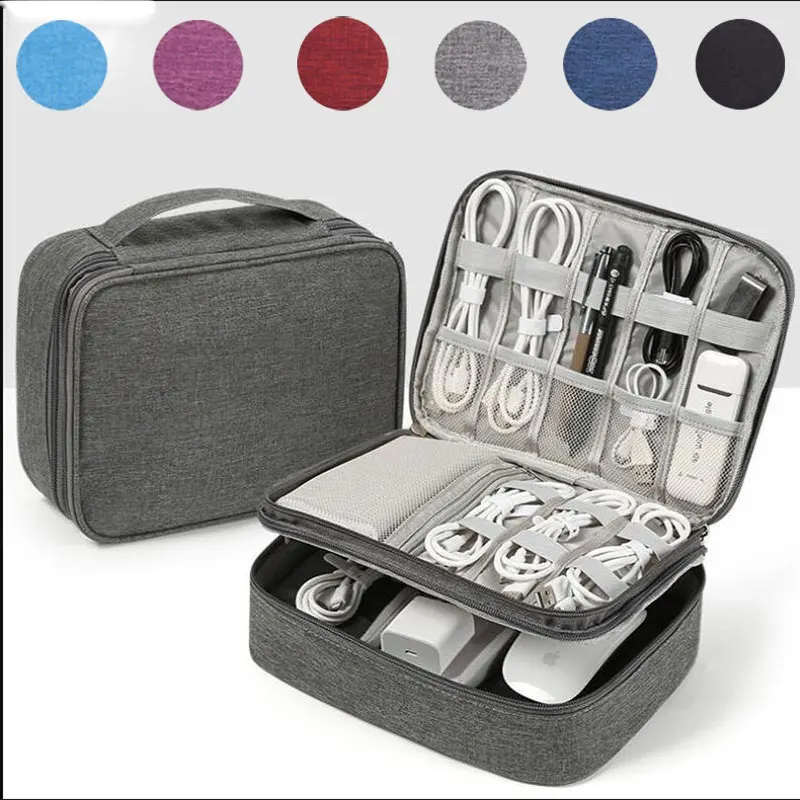

Cable Storage Bag Waterproof Digital Electronic Organizer Portable USB Data Line Charger Plug Storage Bag Home Travel