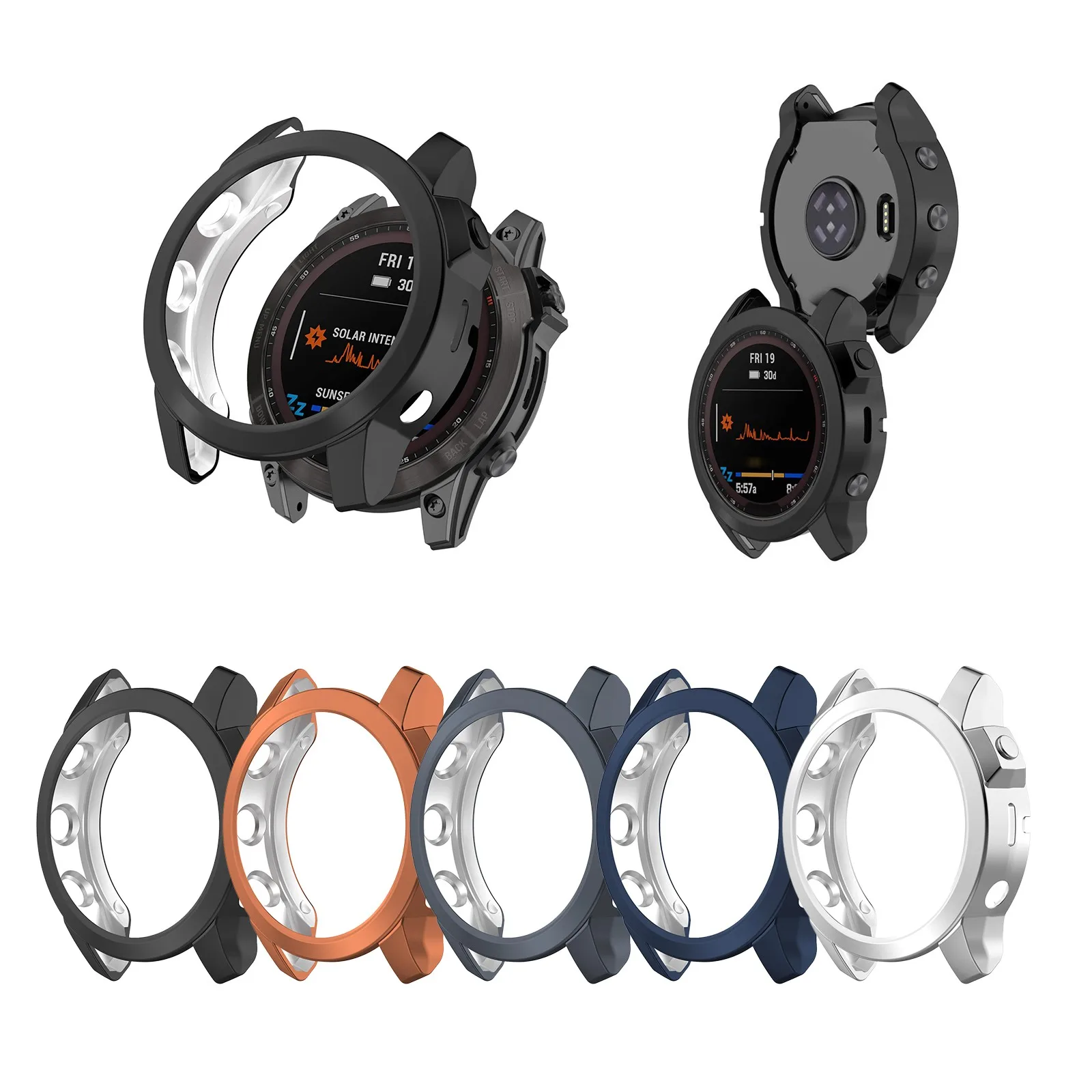 

Suitable Compitable For Garmin Fenix 7 Replacement Case With Screen Protector Antiscratch Soft Tpu Protective Case Bumper Case