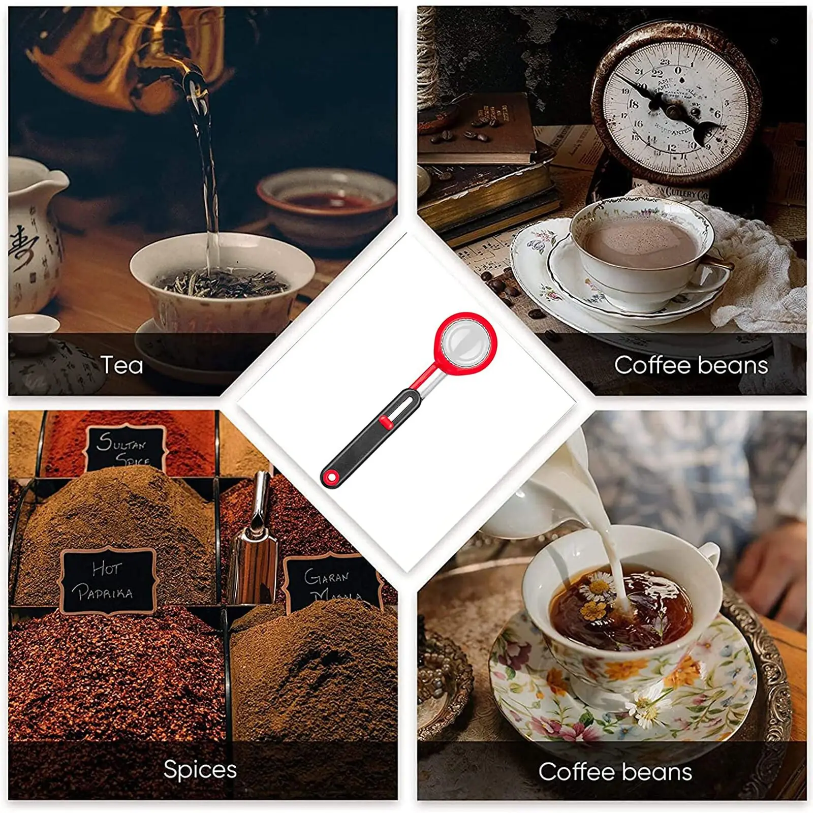 

Регулируемая мерная ложка, регулируемая ложка для порошка, мерная ложка с регулируемым рычагом с зеркальной многофункциональной чайной ло...