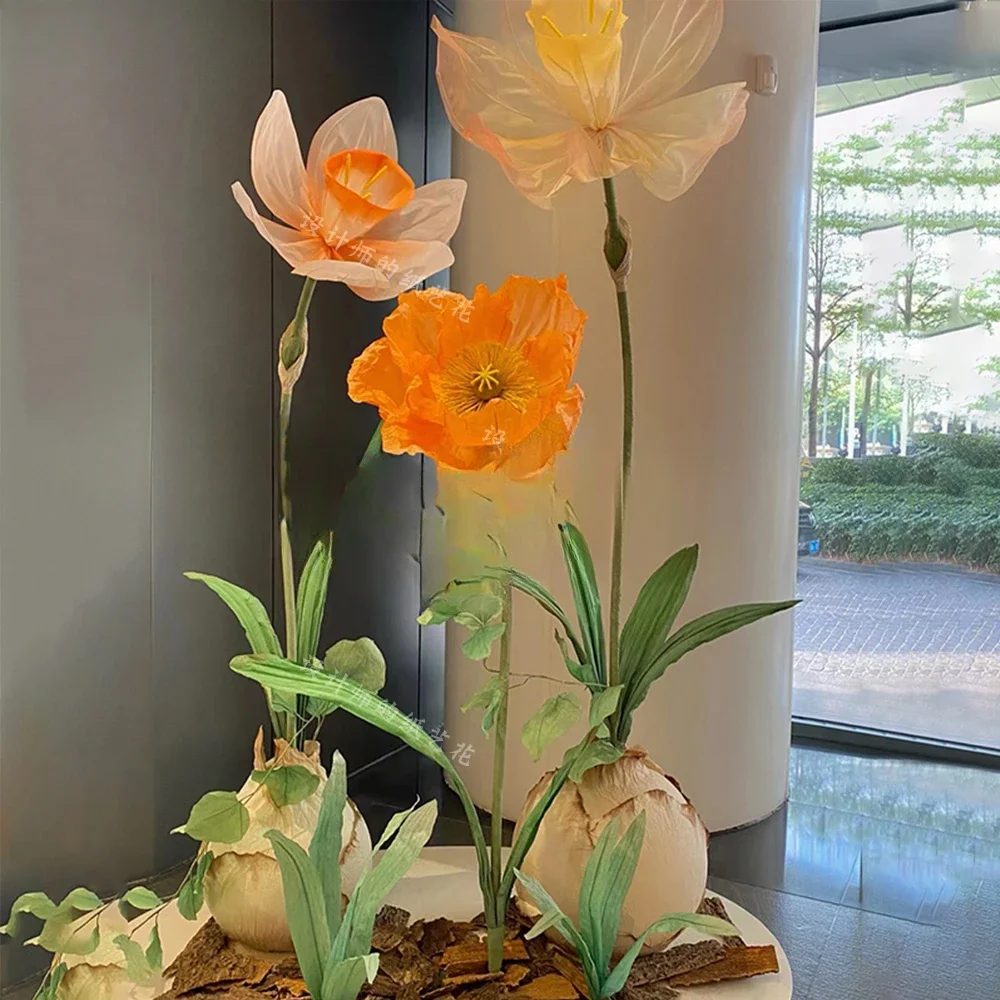 Шелковый бумага нарцисса художественный цветок большой гигантский салон