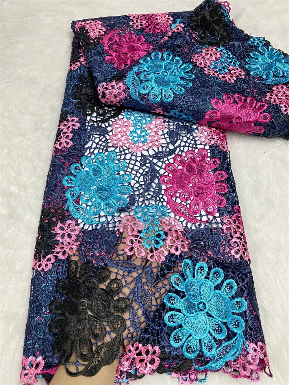 2024 Высококачественная африканская нигерийская вышивка тюль хлопковая кружевная