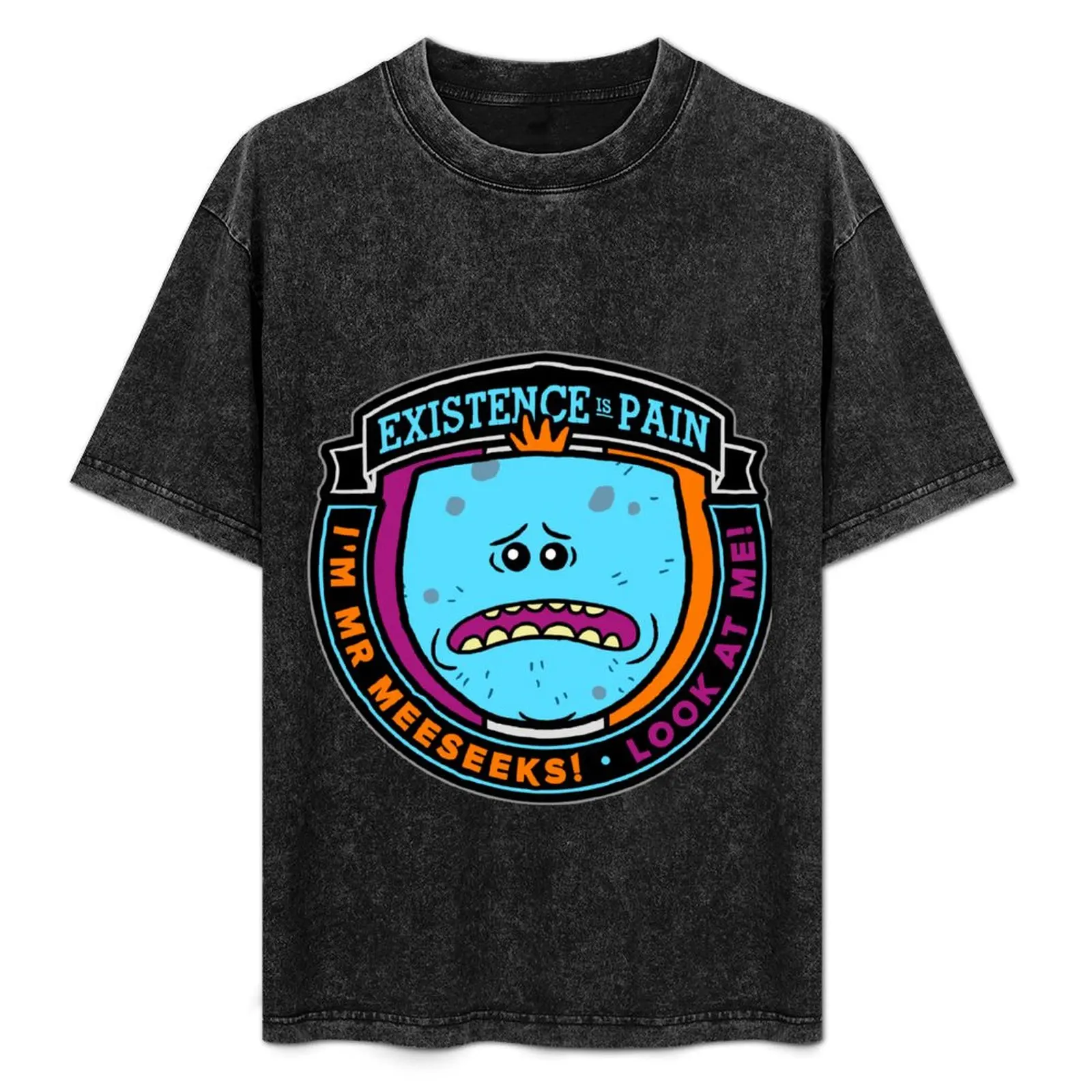 Фото Футболка с логотипом Existence Is Pain Mr. Meeseeks, спортивная базовая футболка с короткими рукавами №1
