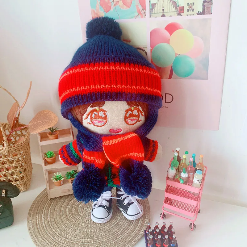 

20cm doll clothes scarf sweater shoes T-shirt dolls accessories for our generation Korea Kpop EXO idol Dolls gift DIY Toys