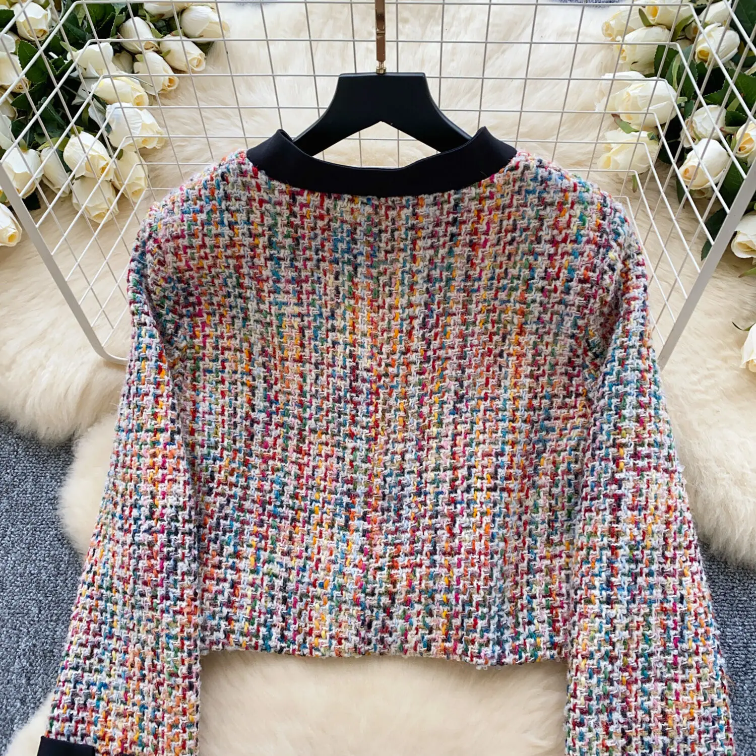 Высококачественный французский твидовый комплект из двух предметов женская