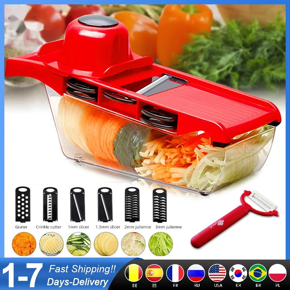 

Vegetable Cutter Grater For Vegetables Slicers Shredders Multi Slicer Peeler Carrot Fruit 6 In 1 Gadgets Vegetable Cutting Tools