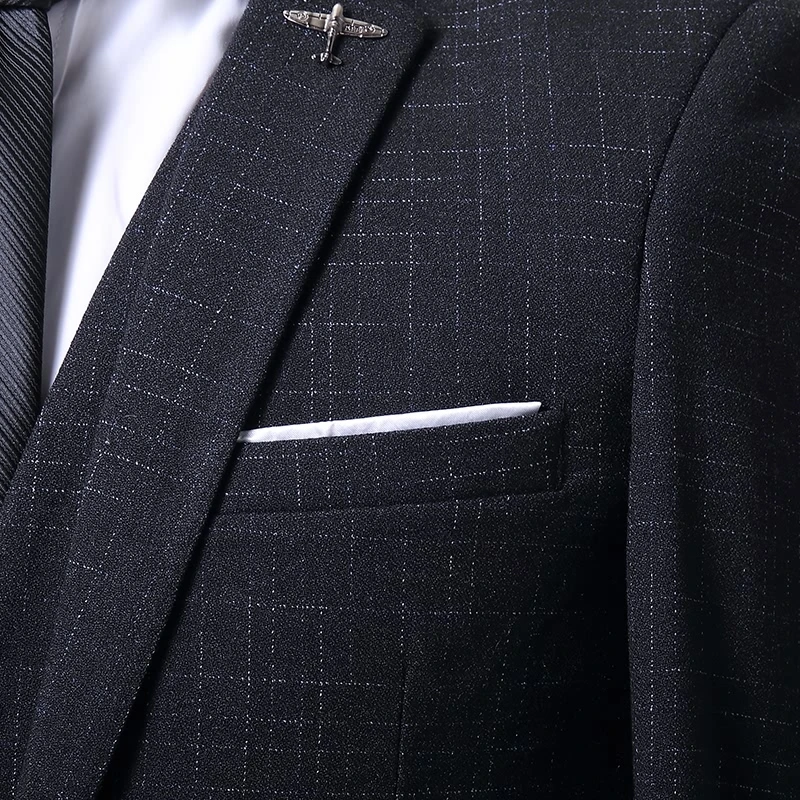 2022 Top Quality Men's Suits Three-piece Luxury Groom Wedding Suit For Best Men Korean Slim Fit Fashion Boutique Formal Suit Men