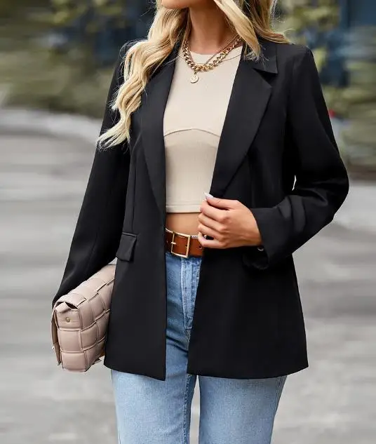 Winter Woman Coat Fashion Versatile Office Lady Blazer Woman 2023 Professional Formal Elegant Work Coats Casual Cardigan Jacket