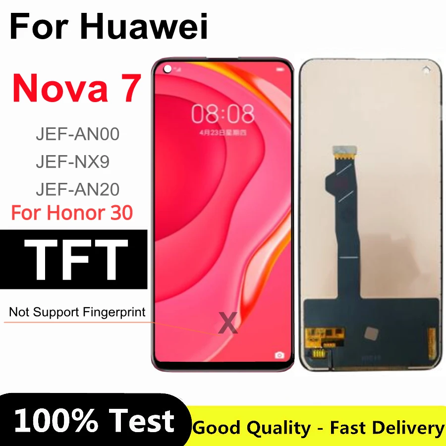 

6.53"Nova 7 LCD For Huawei Nova 7 5G JEF-AN00 LCD Touch Screen Digitizer Assembly For Huawei Honor 30 BMH-AN10 LCD Screen