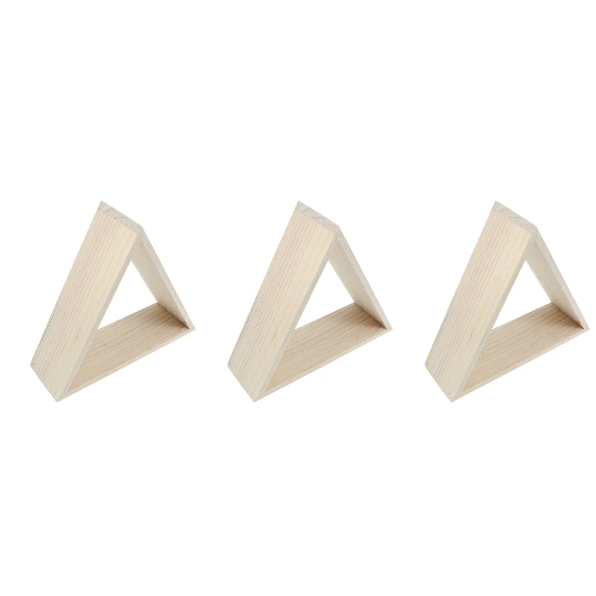 

Wall Shelf Triangle Hanging Rack Storage Shelves Mount Display Wooden Pine Bookshelf Organizer