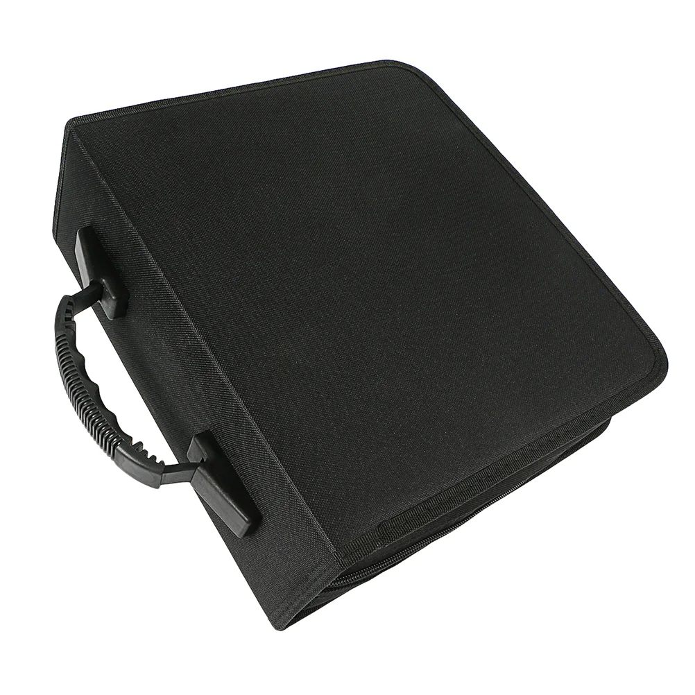 

Портативный держатель-кошелек для CD, DVD, 320 дисков, фотоальбом, органайзер, коробка для хранения медиа (черный), стеллажи, транспортировка