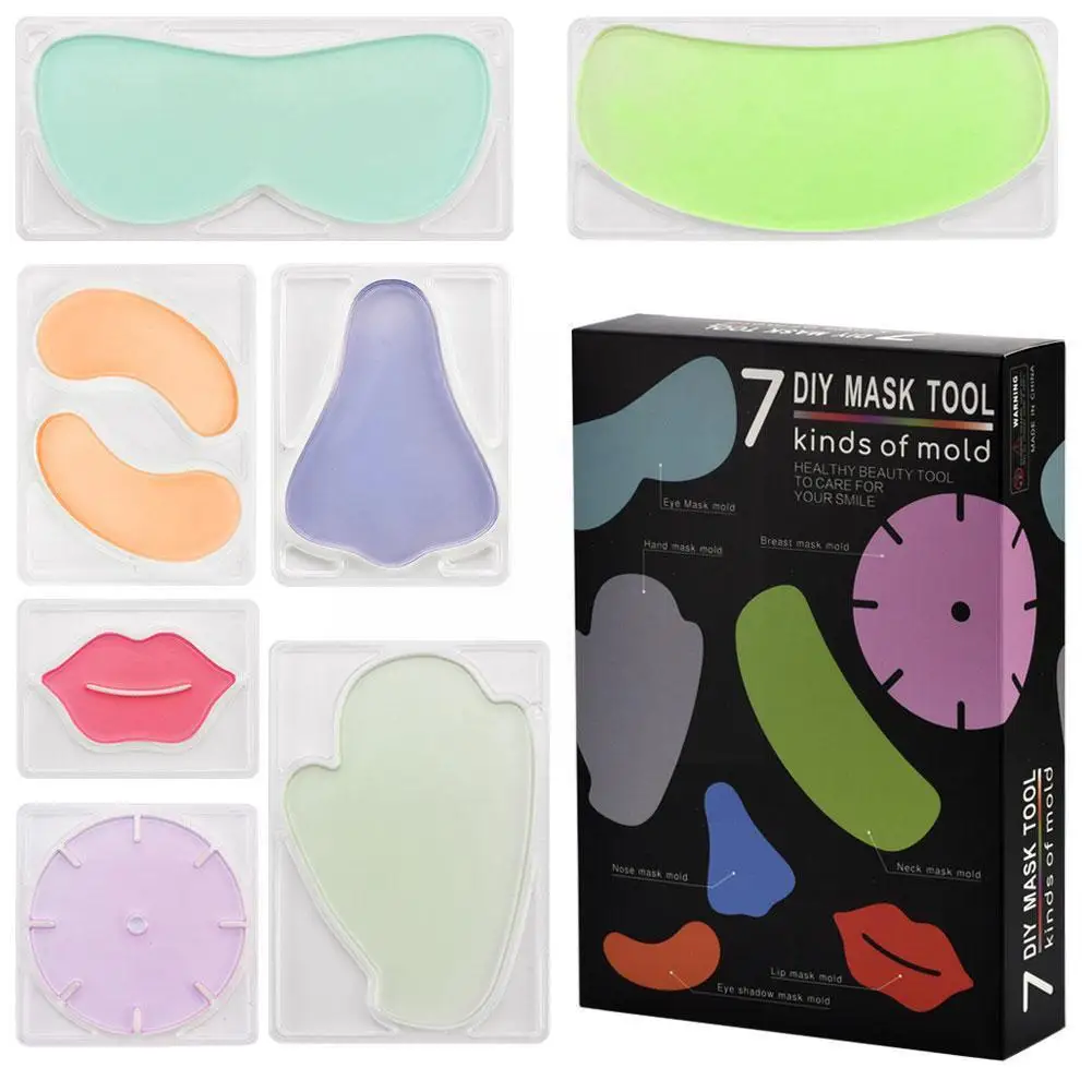 

5pcs/Set Facial Mask Mold Reusable Face Mask Patch Maker DIY Chest Molds Hand Machine Tool Nose Mask Lips Eyes R5W6